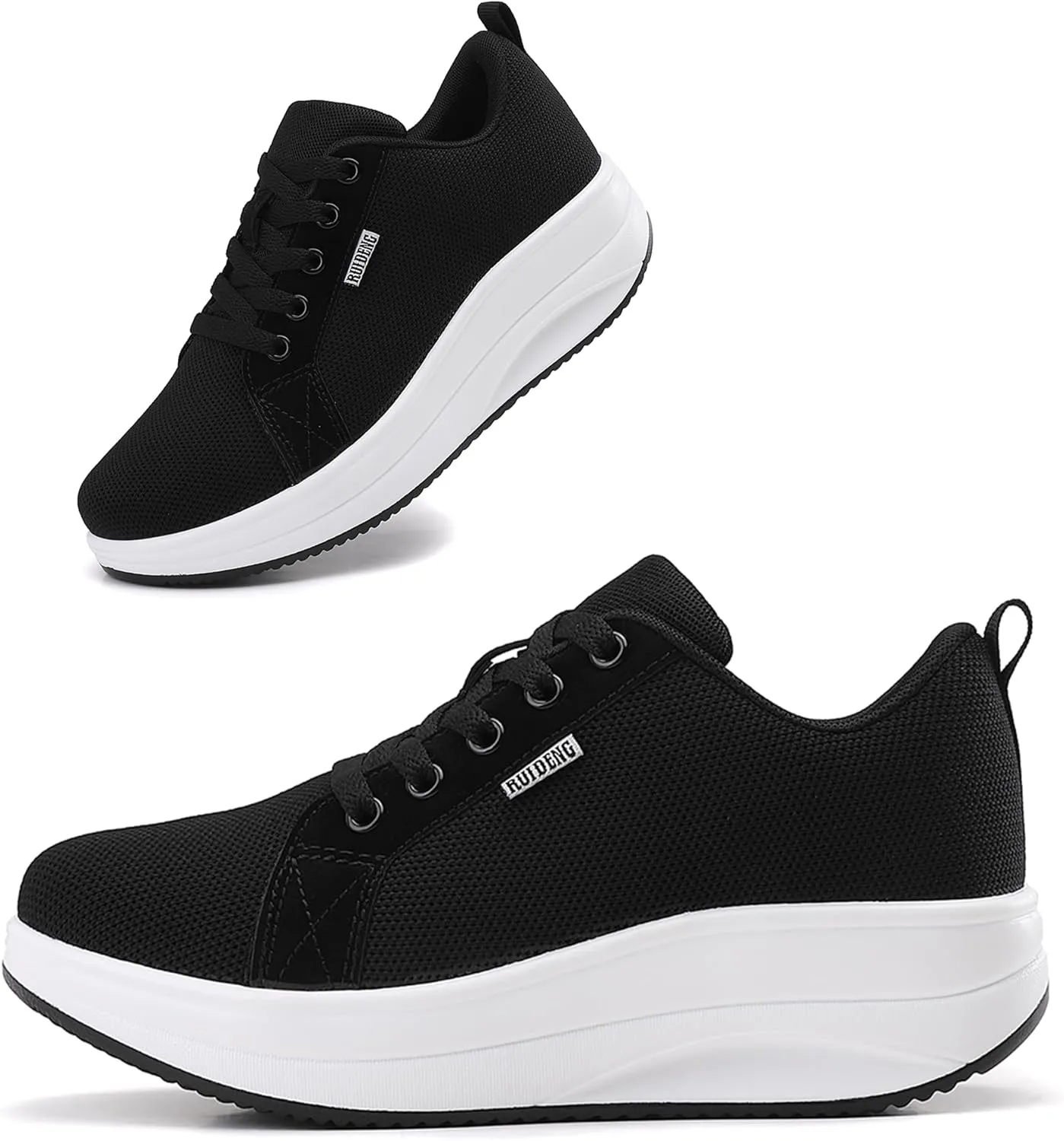 Oude Womens Walking Sneakers Comfy | Platform Shoes for Women Fashion | Stylish Standing All Day Rocker Bottom
