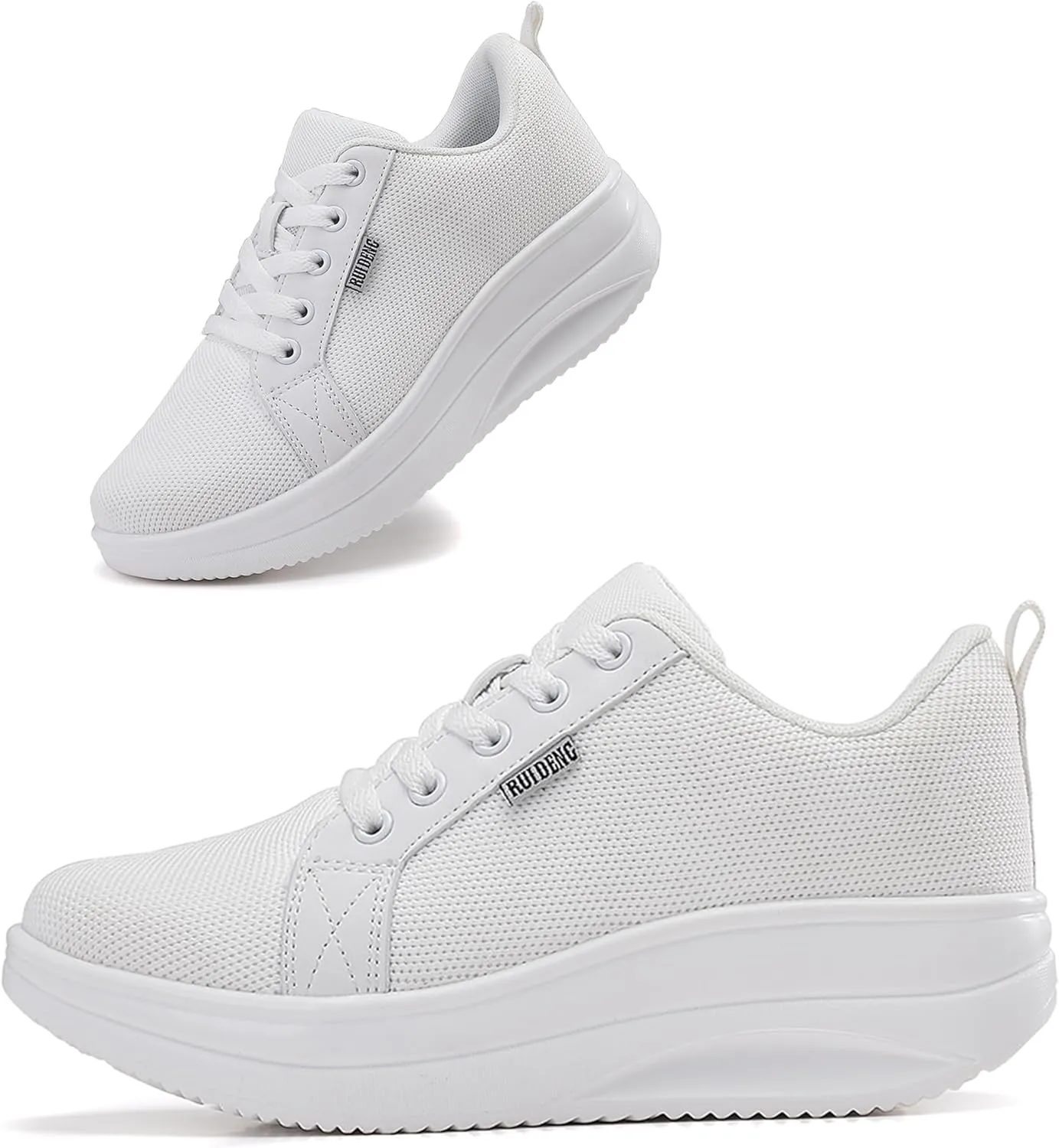 Oude Womens Walking Sneakers Comfy | Platform Shoes for Women Fashion | Stylish Standing All Day Rocker Bottom