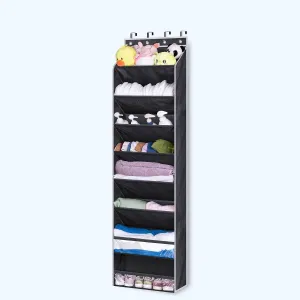 Over The Door Shoe Organizer, 8 Layers Hanging Shoe Rack Hanging Shoe Holder for Closet 50 Lbs Weight Capacity Door Storage Organizer With 4 Metal Hook for Sneakers Boots Storage
