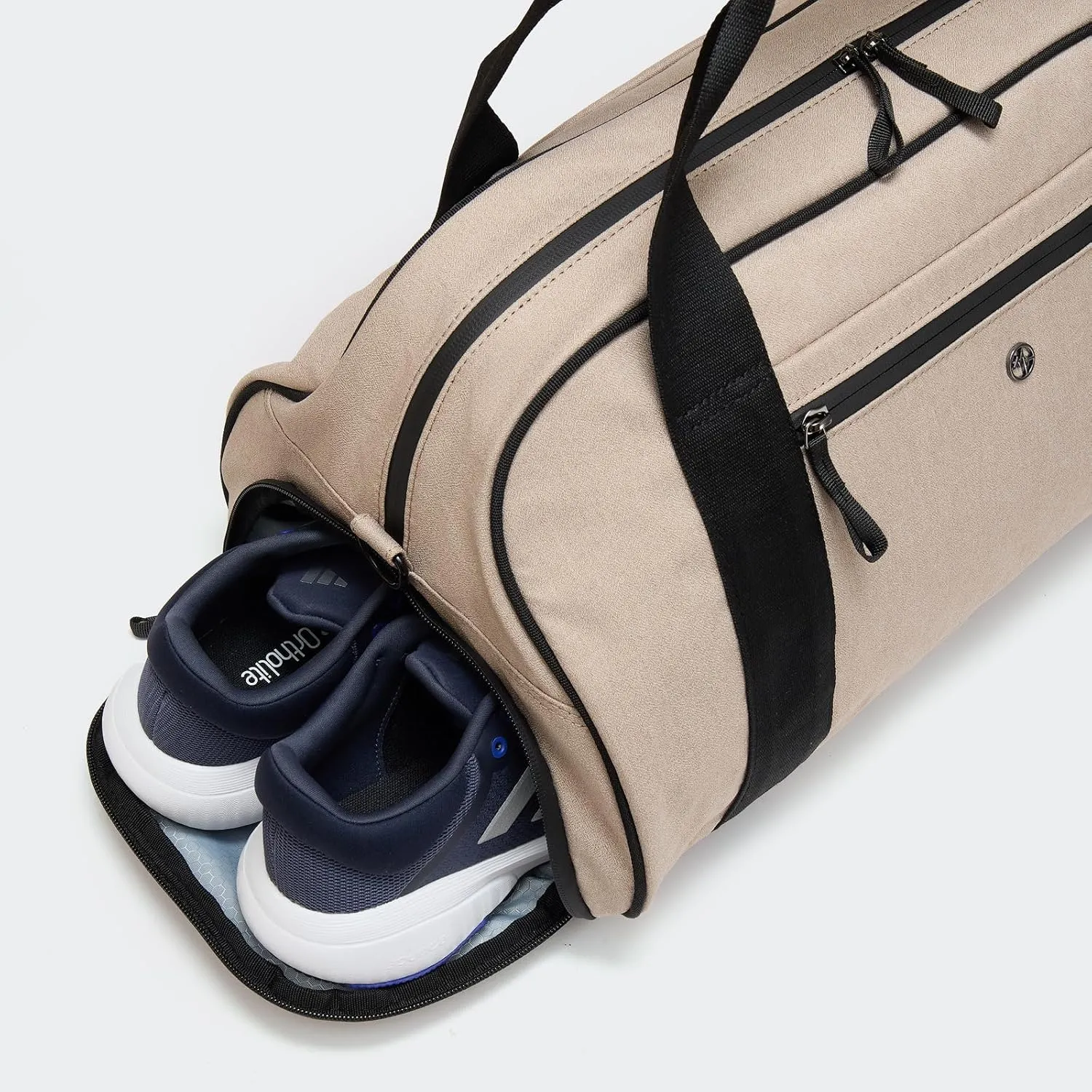 Pander 28L Large Gym Duffle Bag with Shoe Compartment, Fit for Travel, Weekend, Sports, Workout, Overnight.(Raw Linen)