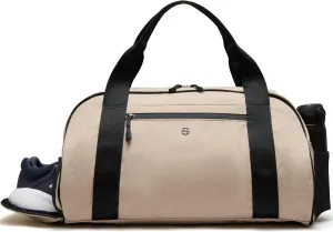 Pander 28L Large Gym Duffle Bag with Shoe Compartment, Fit for Travel, Weekend, Sports, Workout, Overnight.(Raw Linen)