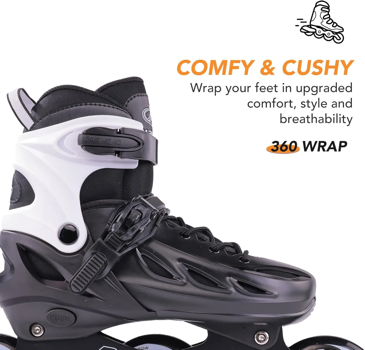 PAPAISON Adult Adjustable Inline Skates for Men Women with 3 100mm Wheels, Outdoor Blades Female Male Fitness Speed Racing Skates, Roller Skates for Teens Boys Girls
