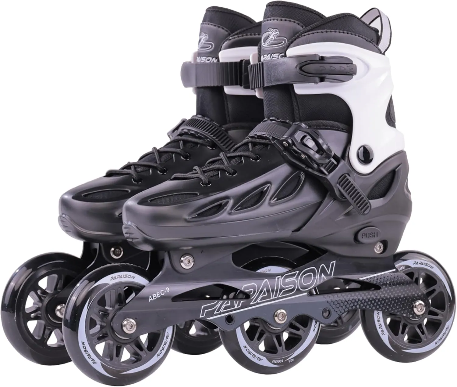 PAPAISON Adult Adjustable Inline Skates for Men Women with 3 100mm Wheels, Outdoor Blades Female Male Fitness Speed Racing Skates, Roller Skates for Teens Boys Girls