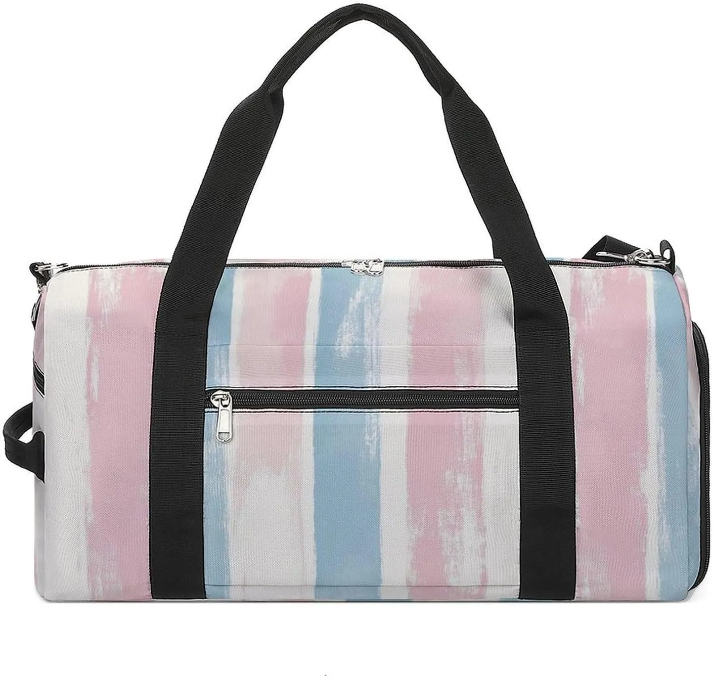 Pastel Striped Pattern Fitness Large Gym Bag for Unisex with Shoe Compartment & Wet Pocket