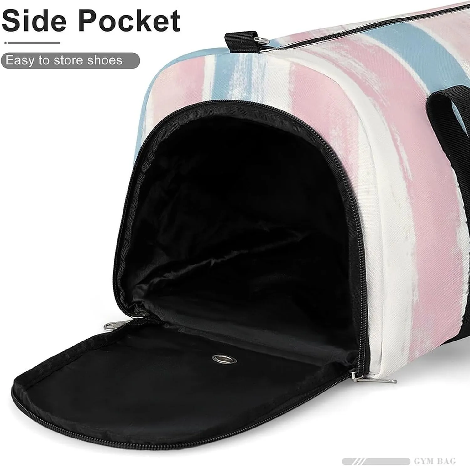 Pastel Striped Pattern Fitness Large Gym Bag for Unisex with Shoe Compartment & Wet Pocket
