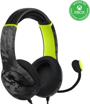 PDP AIRLITE Wired Headset: Electric Carbon - Xbox Series X|S, Xbox One, & Windows 10/11 PC