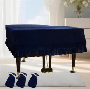 Piano Covers, Light Luxury Soft and Premium Surface Key Board Piano Cover with Frills Piano Bag Piano Covers,Blue-170-180cm