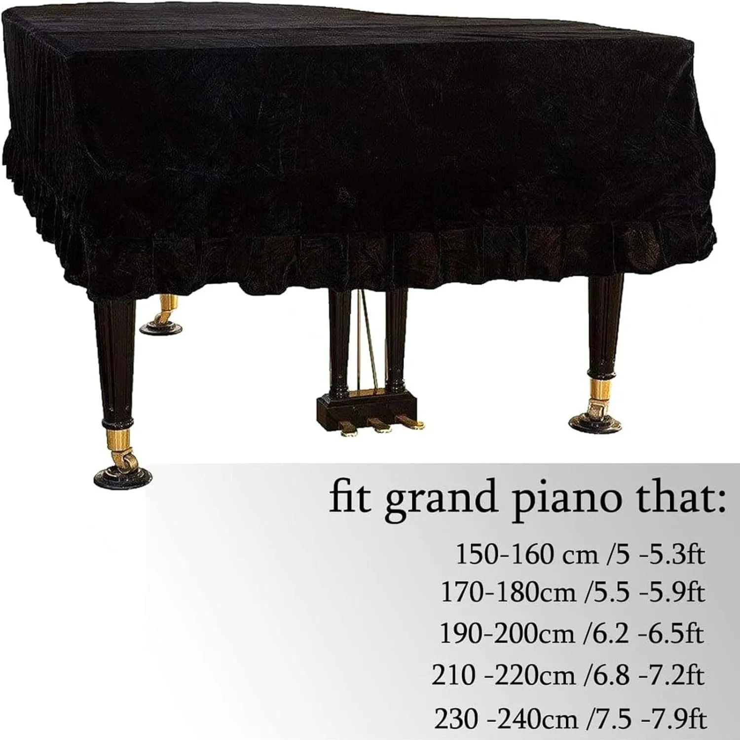 Piano Covers, Light Luxury Soft and Premium Surface Key Board Piano Cover with Frills Piano Bag Piano Covers,Blue-170-180cm