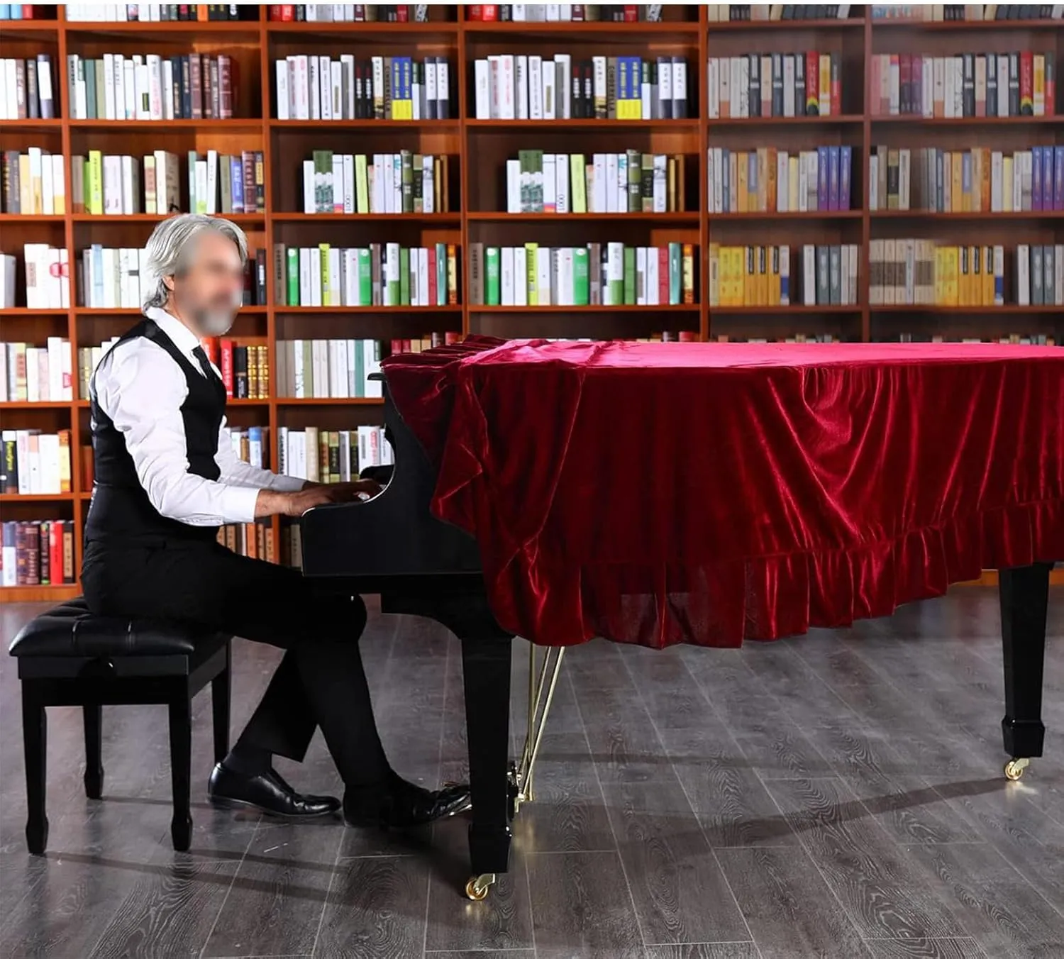 Piano Covers, Light Luxury Soft and Premium Surface Key Board Piano Cover with Frills Piano Bag Piano Covers,Blue-170-180cm