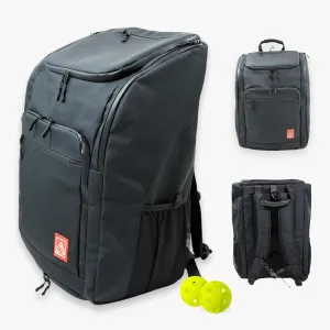 Pickleball Bag - Large Backpack Fits: 4  Paddles, 2 Water Bottles, Laptop, Shoe Compartment, Fence Hook, Black