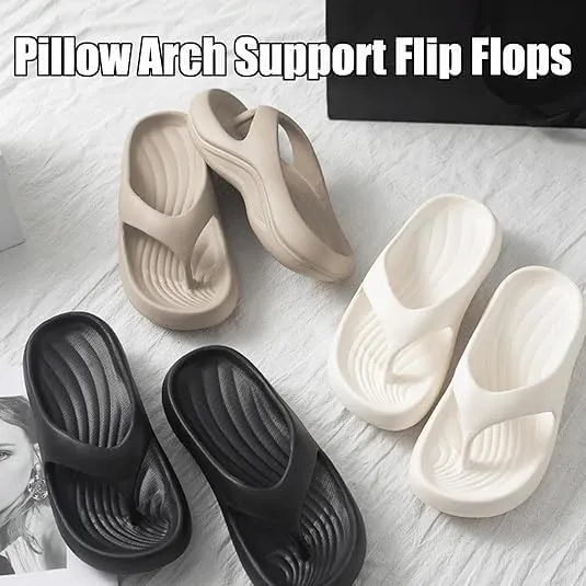 Pillow Arch Support Flip Flops – Lightweight, Non-Slip Summer Slippers for Women & Men, Comfortable Walking Sandals for Beach and Everyday Wear