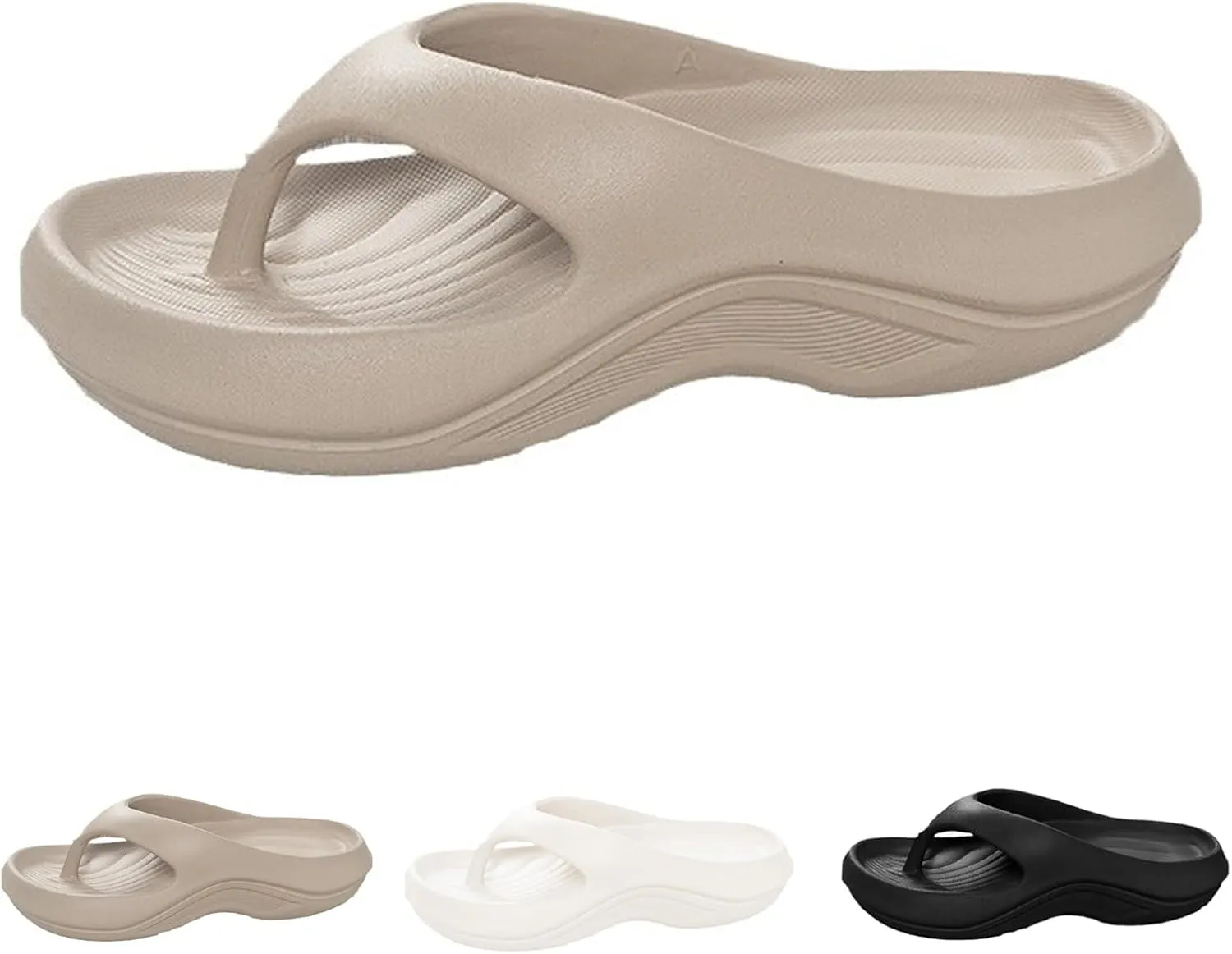 Pillow Arch Support Flip Flops Slides for Women Plantar Fasciitis Cloud Orthopedic Sandals Slippers Lightweight Cushioning Shock-Absorbing