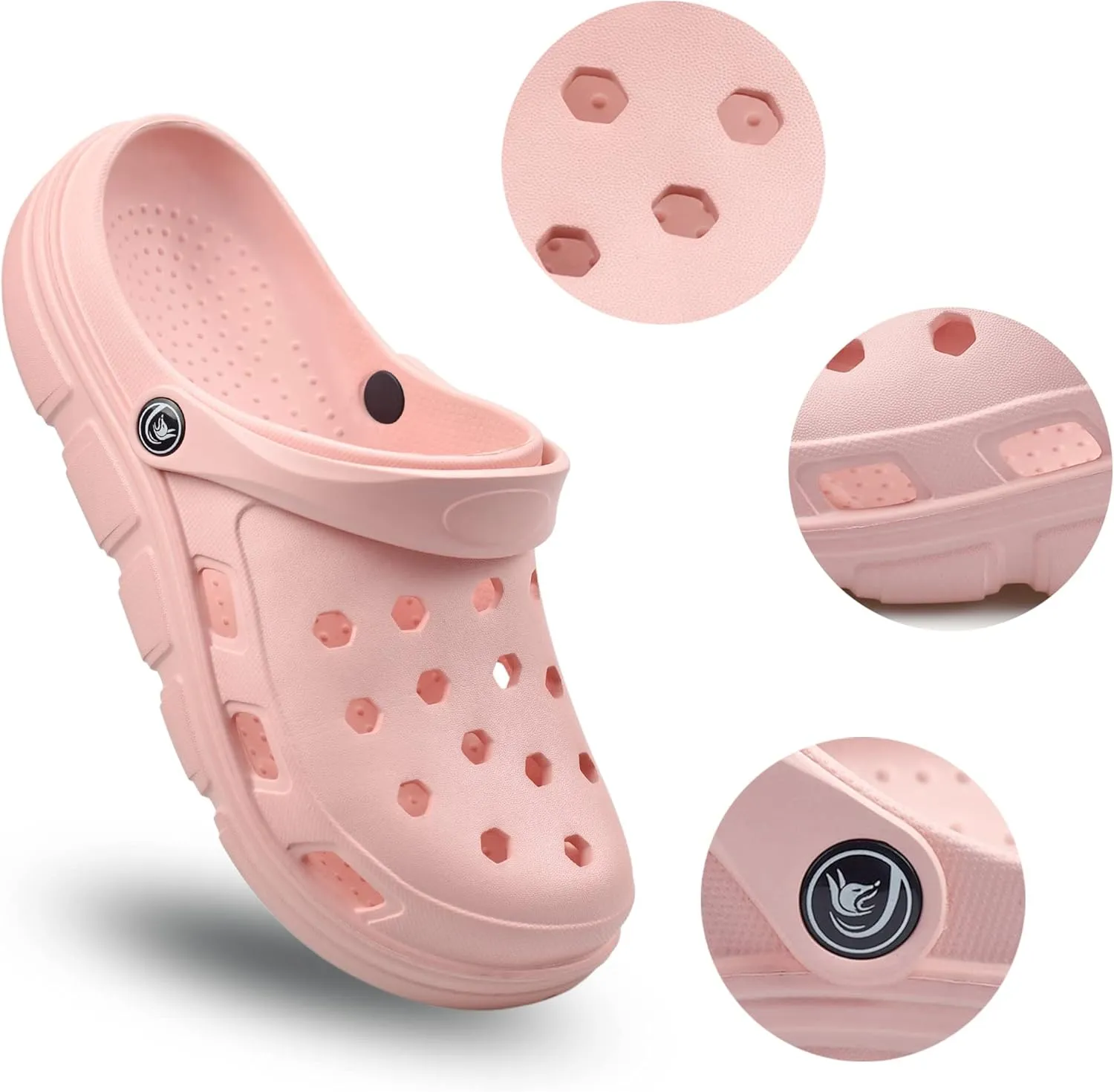 PIMIO Garden Clogs for Women and Men,Slip On Work Shoes with Arch Support,Womens Mens Quick-Dry Water Shoes Casual Sandals,Comfortable Slippers