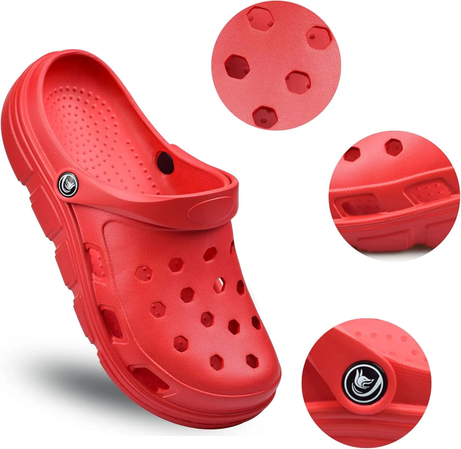PIMIO Garden Clogs for Women and Men,Slip On Work Shoes with Arch Support,Womens Mens Quick-Dry Water Shoes Casual Sandals,Comfortable Slippers