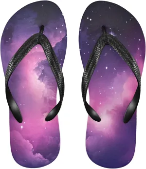 Pink Nebula Stars Flip Flop Sandal Men's and Women's Summer Sandal | Beach & Water Shoes（993）