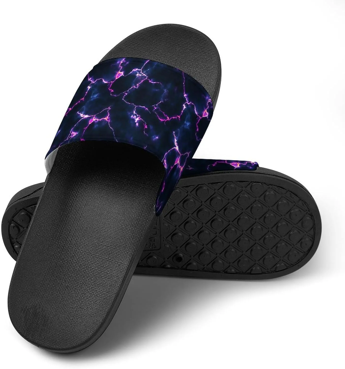 Pizza Pattern Unisex Slide Sandals - Printed Slide Sandals - Can Be Worn Indoors Or Outdoors