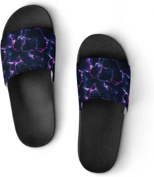 Pizza Pattern Unisex Slide Sandals - Printed Slide Sandals - Can Be Worn Indoors Or Outdoors