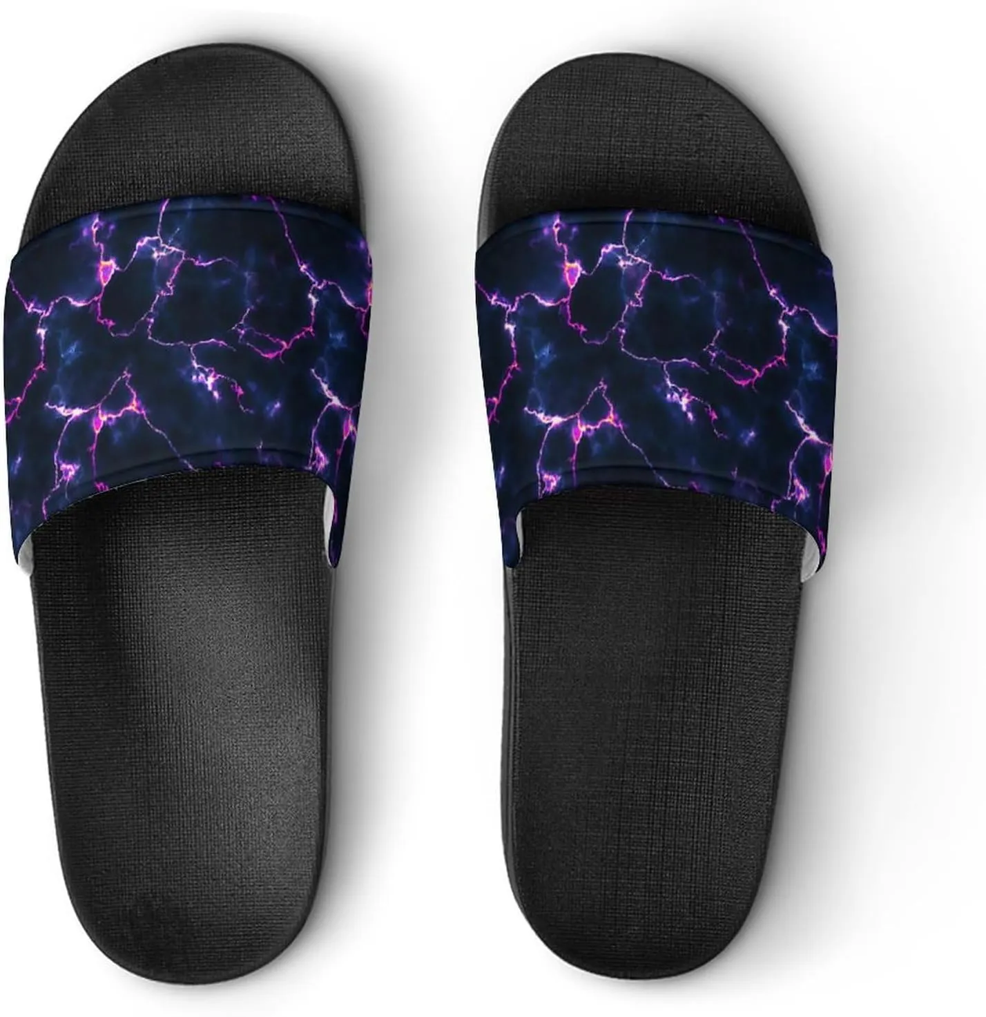Pizza Pattern Unisex Slide Sandals - Printed Slide Sandals - Can Be Worn Indoors Or Outdoors