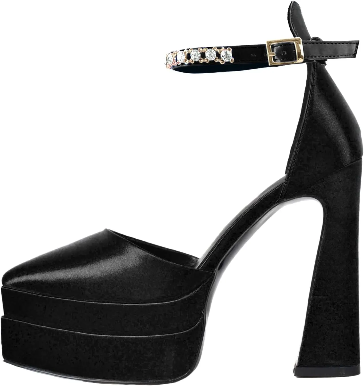 Platform Chunky Heel Pumps for Women Ankle Strap High Block Heel Mary Jane Pumps