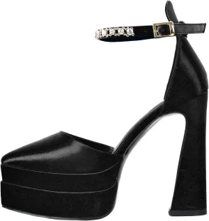 Platform Chunky Heel Pumps for Women Ankle Strap High Block Heel Mary Jane Pumps