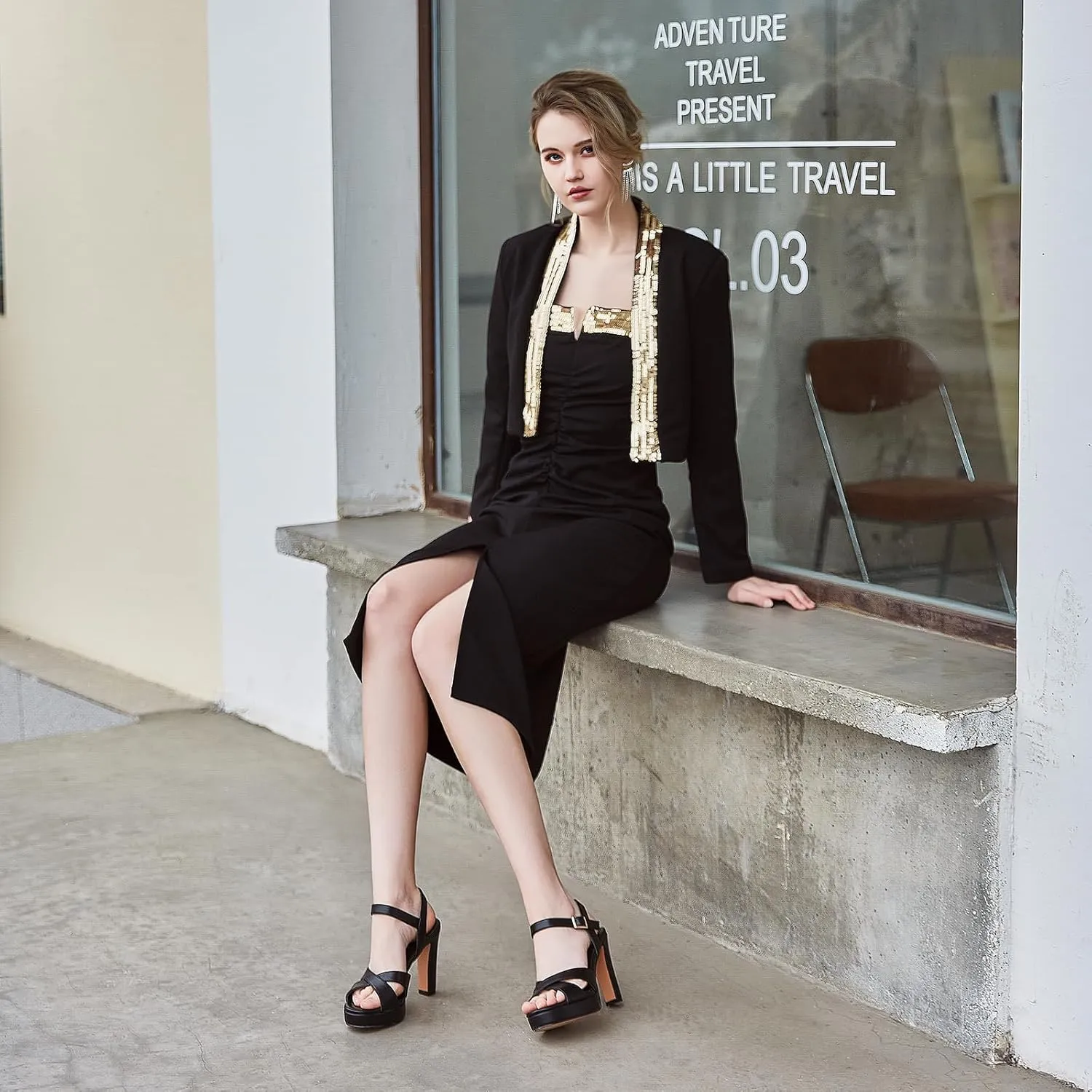 Platform High Heels for Women Strappy Chunky Heels Sandals for Women Open Toe Block Heeled Sandals with Ankle Strap Summer Dress Shoes