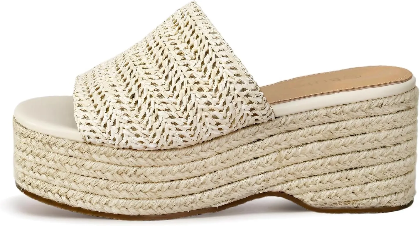 Platform Sandals Espadrilles for Women Wedge Sandals Open Toe Fashion Beach Sandals Spring Summer Shoes for Vacation