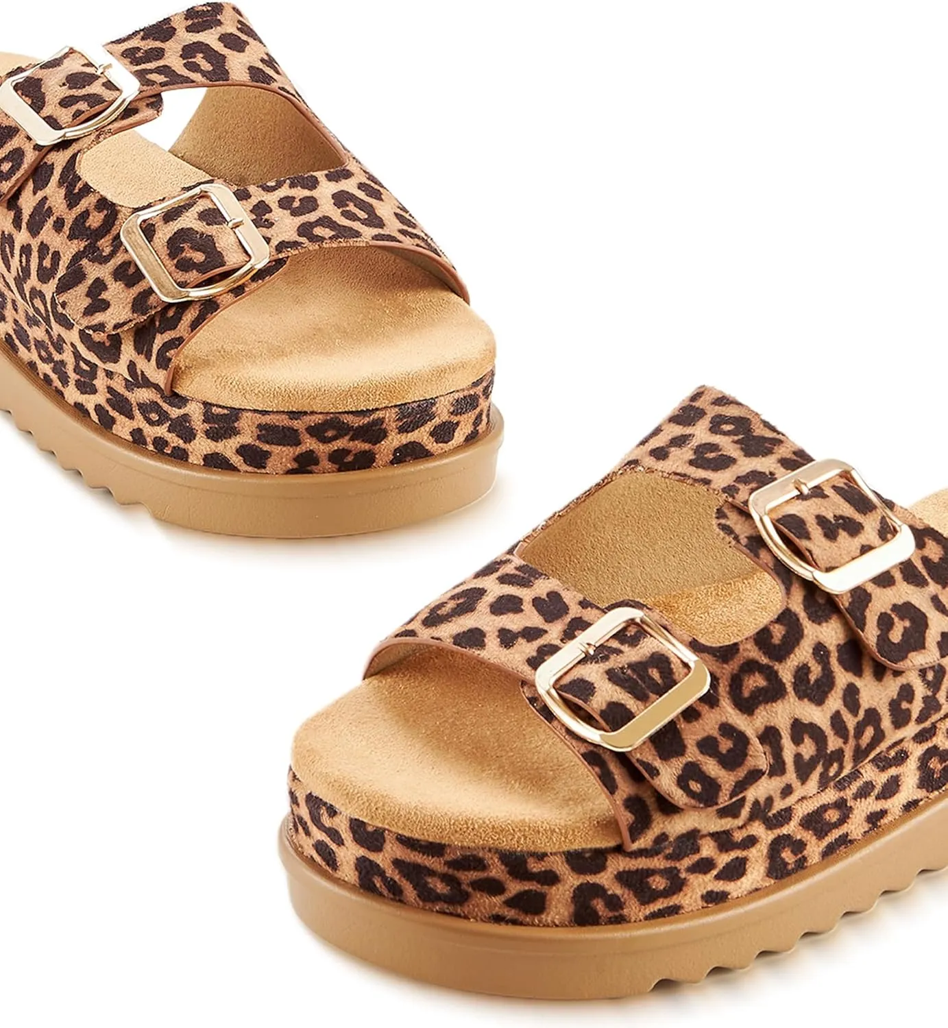 Platform Sandals Women Footwear Open Toe Slide Leather Beach Summer Wedges with Memory Foam Insole Non-Slip Lightweight Wedge Sandals for Women