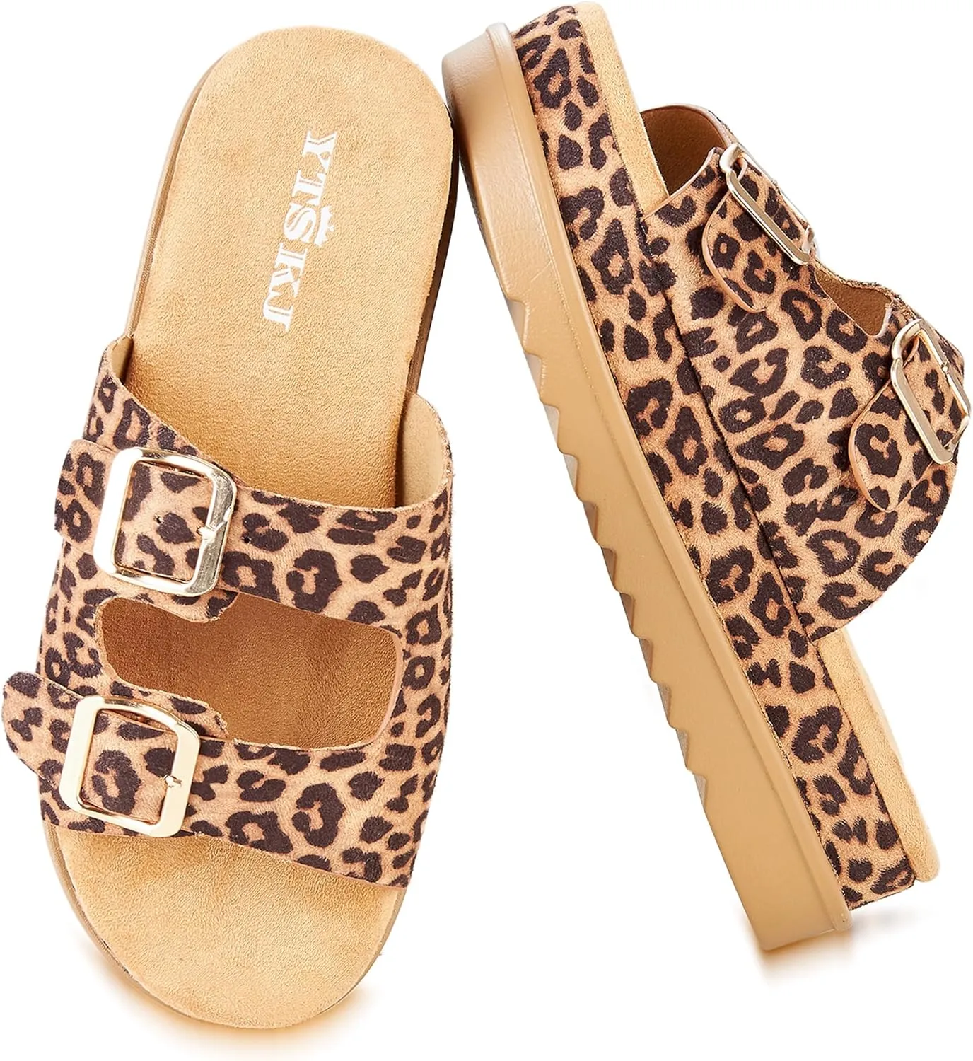 Platform Sandals Women Footwear Open Toe Slide Leather Beach Summer Wedges with Memory Foam Insole Non-Slip Lightweight Wedge Sandals for Women