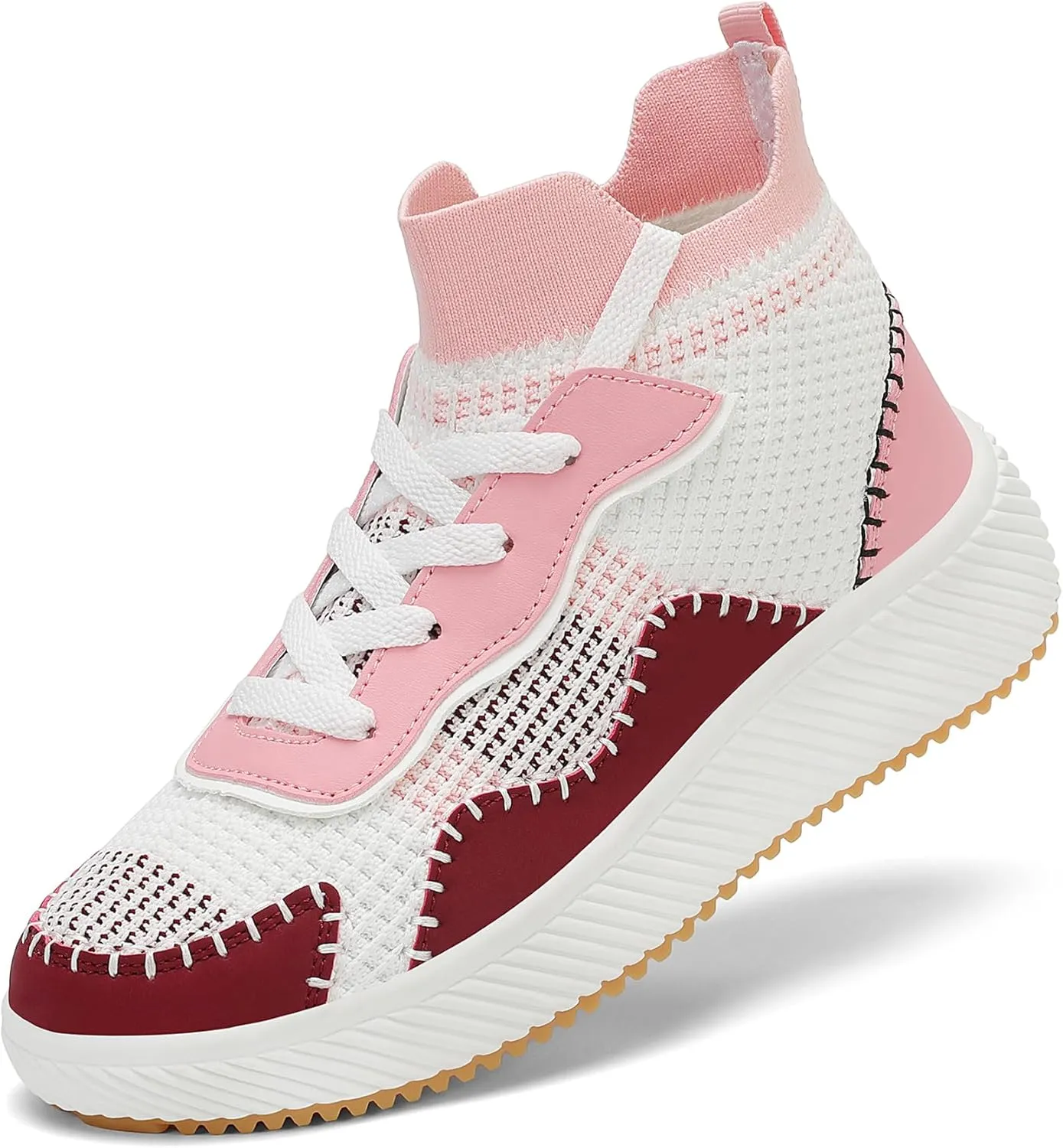 Platform Sneakers for Women- Stylish Knit Walking Shoes, High-Top Chunky Casual Tennis Sneakers for Breath Comfort
