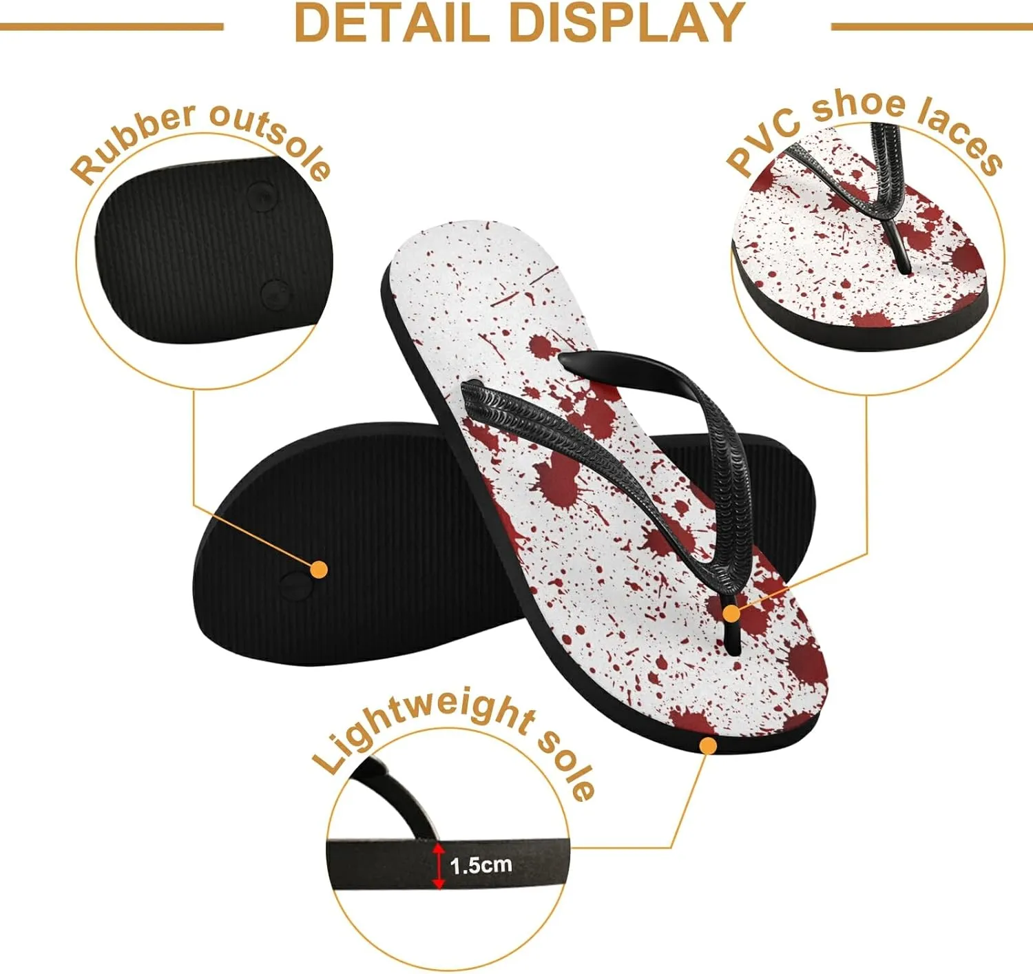 Poeticcity Flip Sandal Men Women Flip Flops for Hotel Spa Home Slippers Bedroom Travel S-XXL