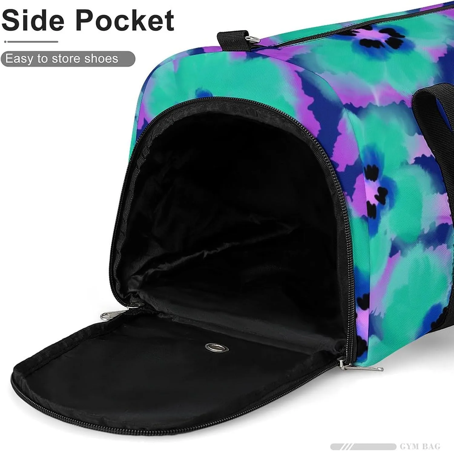 Poppy Flowers with Zebra Stripes Fitness Large Gym Bag for Unisex with Shoe Compartment & Wet Pocket