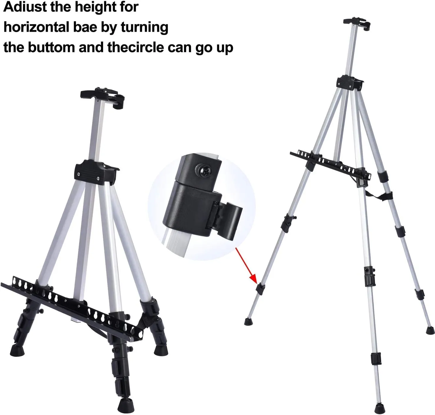 Portable Artist Easel Stand for Painting - Adjustable Height Painting Easel with Bag - Tabletop Art Easel for Painting Canvas Stand, Poster Stand & Wedding Signs Stand - Metal Tripod- 66 inches 2 Pack