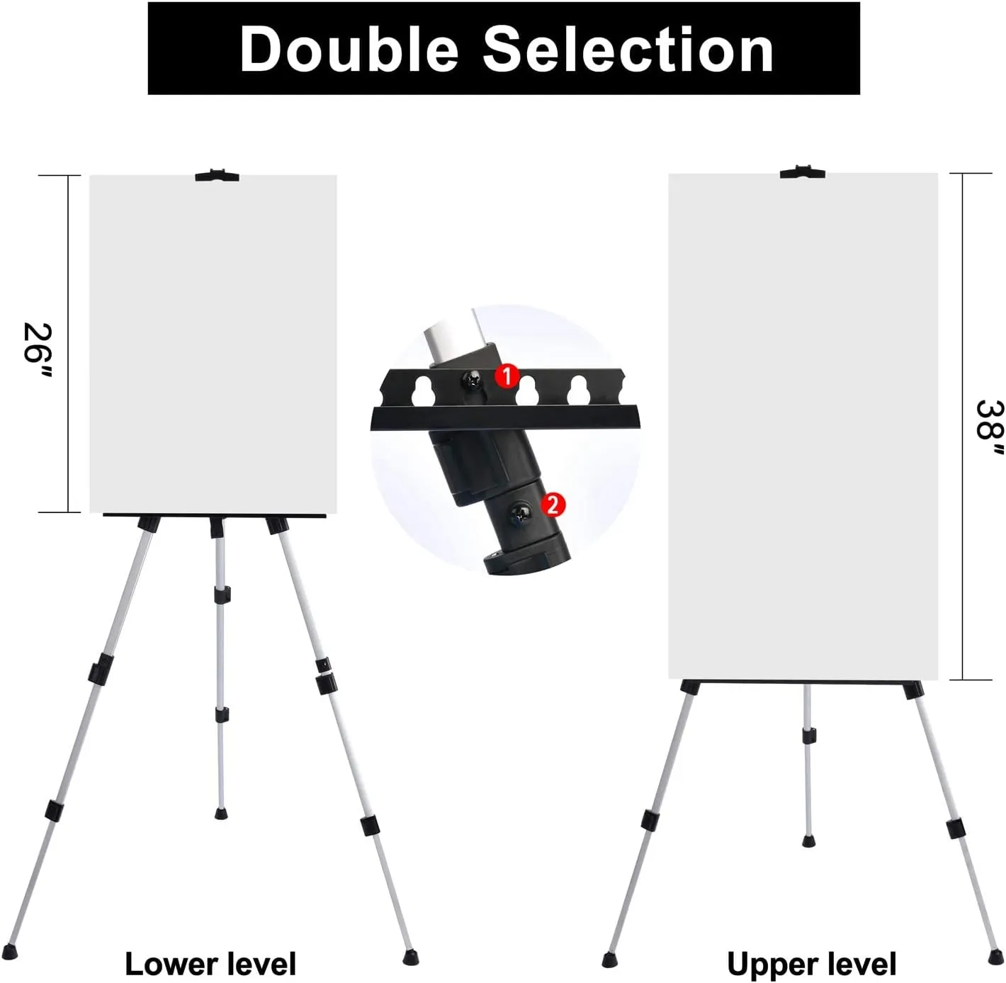 Portable Artist Easel Stand for Painting - Adjustable Height Painting Easel with Bag - Tabletop Art Easel for Painting Canvas Stand, Poster Stand & Wedding Signs Stand - Metal Tripod- 66 inches 2 Pack