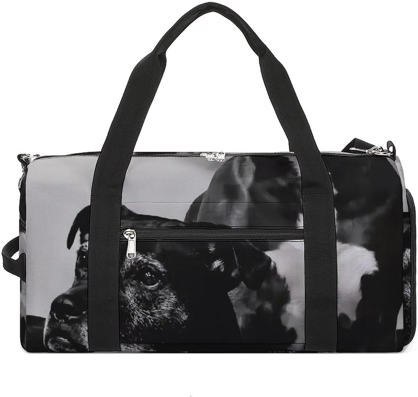Portrait of Bull Pitbull Dog Fitness Large Gym Bag for Unisex with Shoe Compartment & Wet Pocket