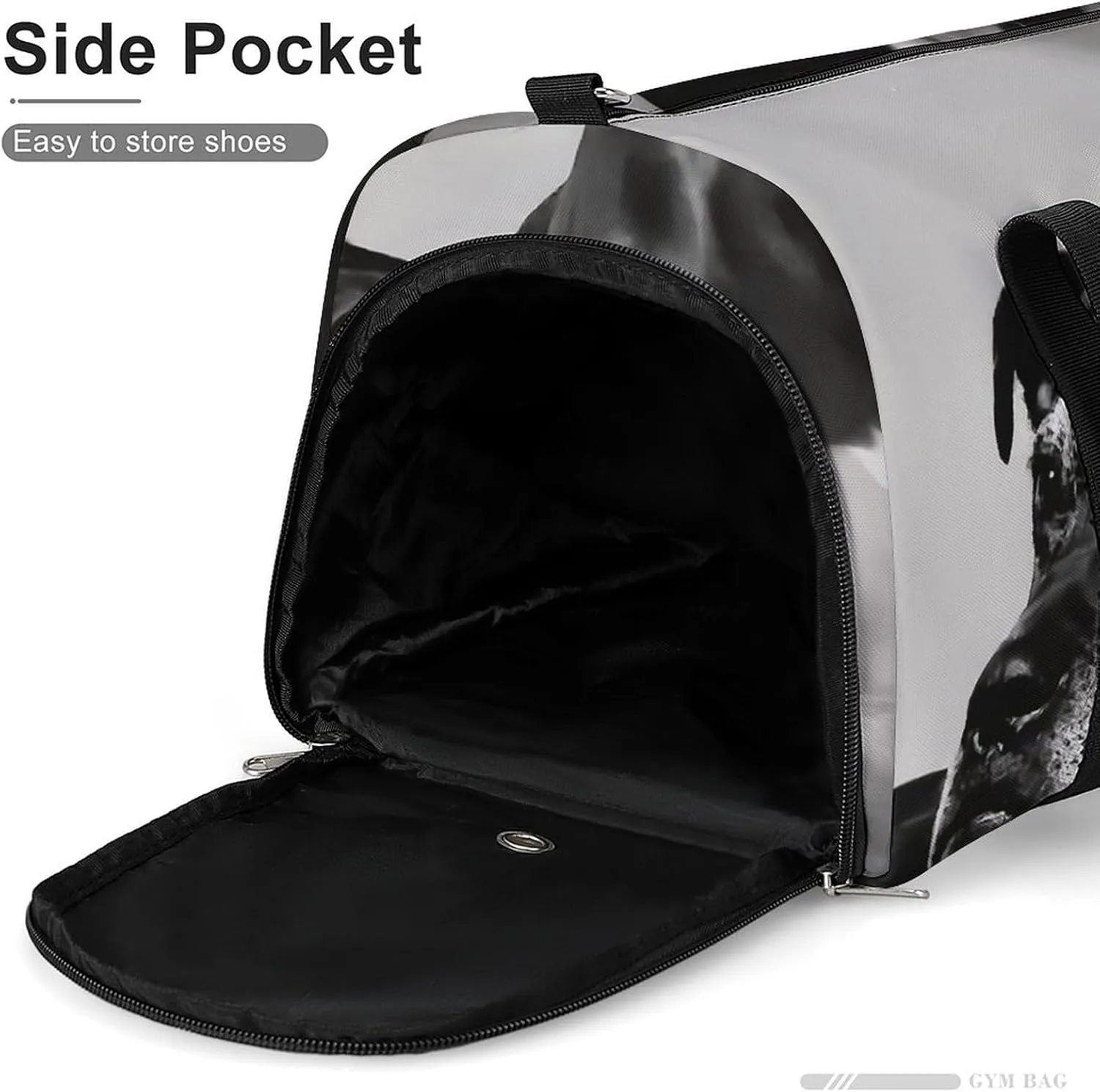 Portrait of Bull Pitbull Dog Fitness Large Gym Bag for Unisex with Shoe Compartment & Wet Pocket