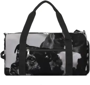 Portrait of Bull Pitbull Dog Fitness Large Gym Bag for Unisex with Shoe Compartment & Wet Pocket