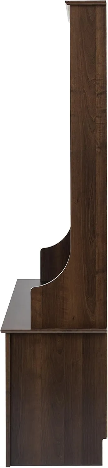 Prepac Entryway Organizer, Coat Rack, Hall Tree features 4 Hooks for Coat Storage, & Hanging Bags; Furniture for Entryway with Bench & 15 Cubbies for Shoe Storage, 38” W x 68” H x 15.5” D, Espresso