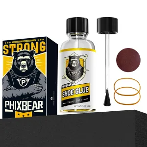 Professional Grade Shoe Glue Repair Adhesive, Phixbear Heavy Duty Shoe Goo: Low Odor, No White, No Hard, 1.05 fl oz