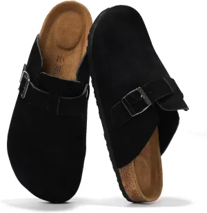 Project Cloud Mens Clogs - Full Grain Genuine Leather Memory Foam Clogs for Men Arch Support Cork Footbed - Non Slip Platform Mules (Brooklyn)