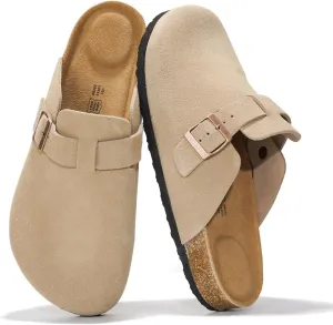 Project Cloud Mens Clogs - Full Grain Genuine Leather Memory Foam Clogs for Men Arch Support Cork Footbed - Non Slip Platform Mules (Brooklyn)