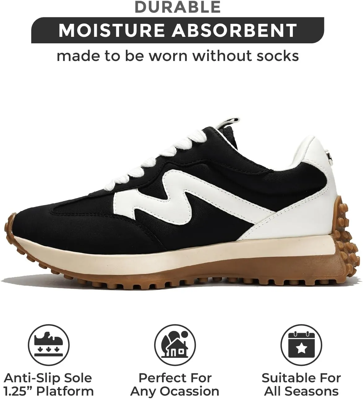 Project Cloud Trendy Sneakers for Women - Memory Foam and Non-Slip Comfortable Casual Ladies Shoes for Womens Fashion Sneakers - Lightweight Lace-up Shoes (Lecco)