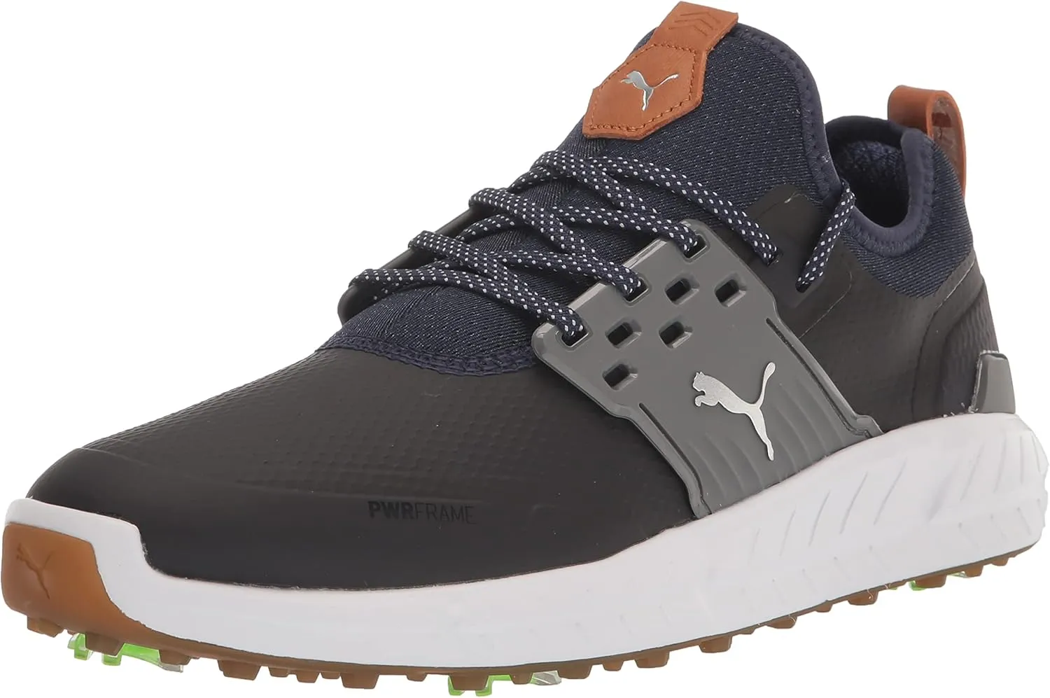 PUMA Men's Ignite Articulate Golf Shoe, Peacoat Silver-Quiet Shade, 10.5