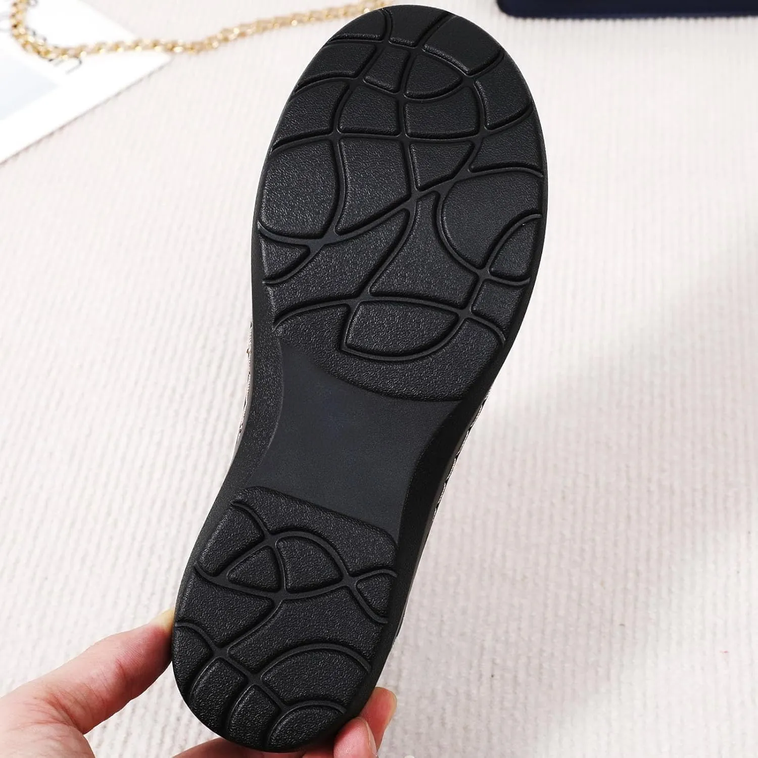 QAE Loafers for Women Comfort Women's Penny Loafers with Zipper Orthopedic Lightweight Slip-On Flats Casual Work Dressy Walking Business Shoes