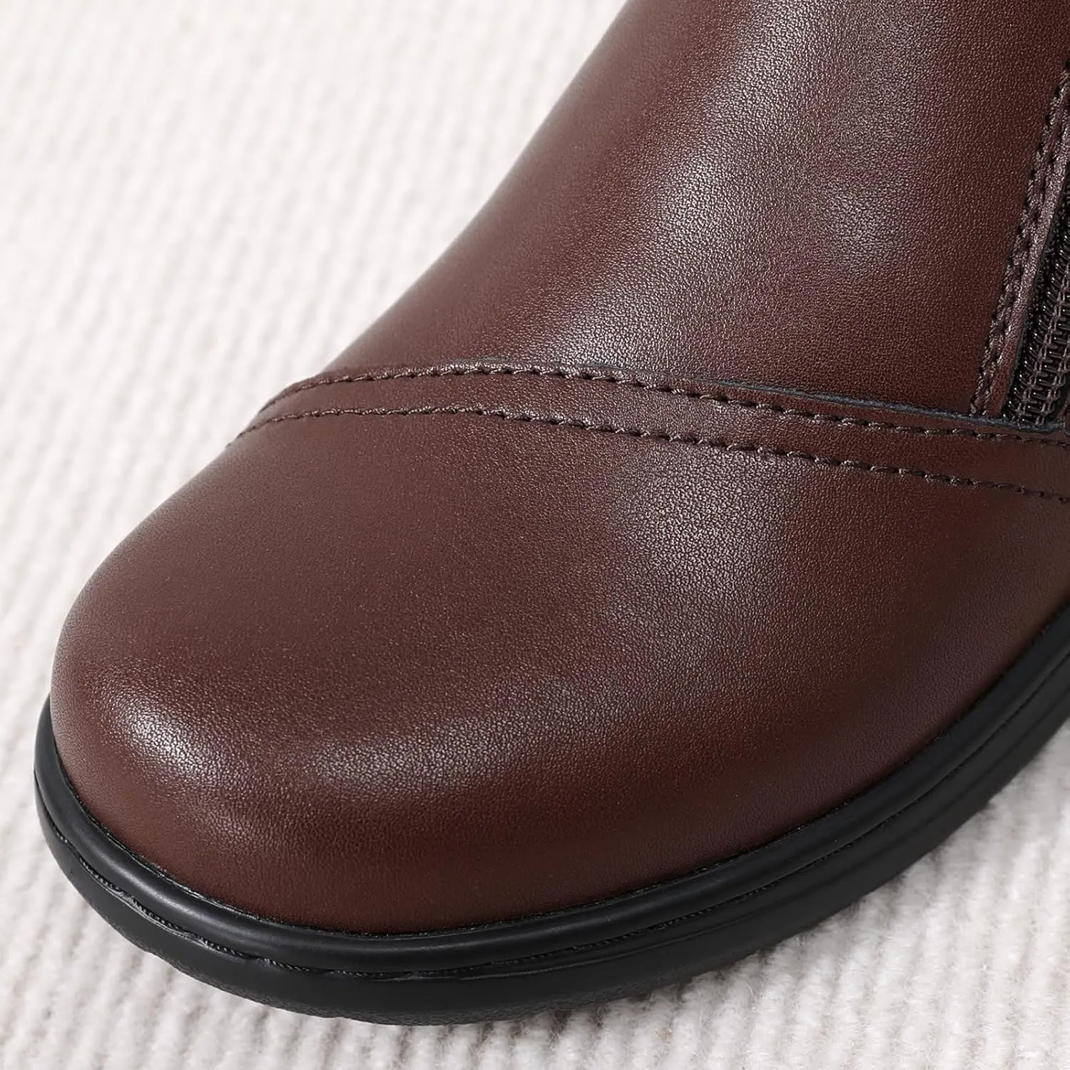 QAE Loafers for Women Comfort Women's Penny Loafers with Zipper Orthopedic Lightweight Slip-On Flats Casual Work Dressy Walking Business Shoes