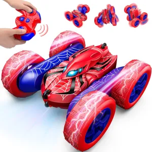RC Car Toys for 3 4 5 6 7 8 9 10 Year Old Boys,Double Sided 360° Flip 4WD Remote Control Car 2.4GHz Electric Rechargeable Toys for Ages 4-6 5-7 for Birthday Halloween Christmas Easter Basket Stuffers