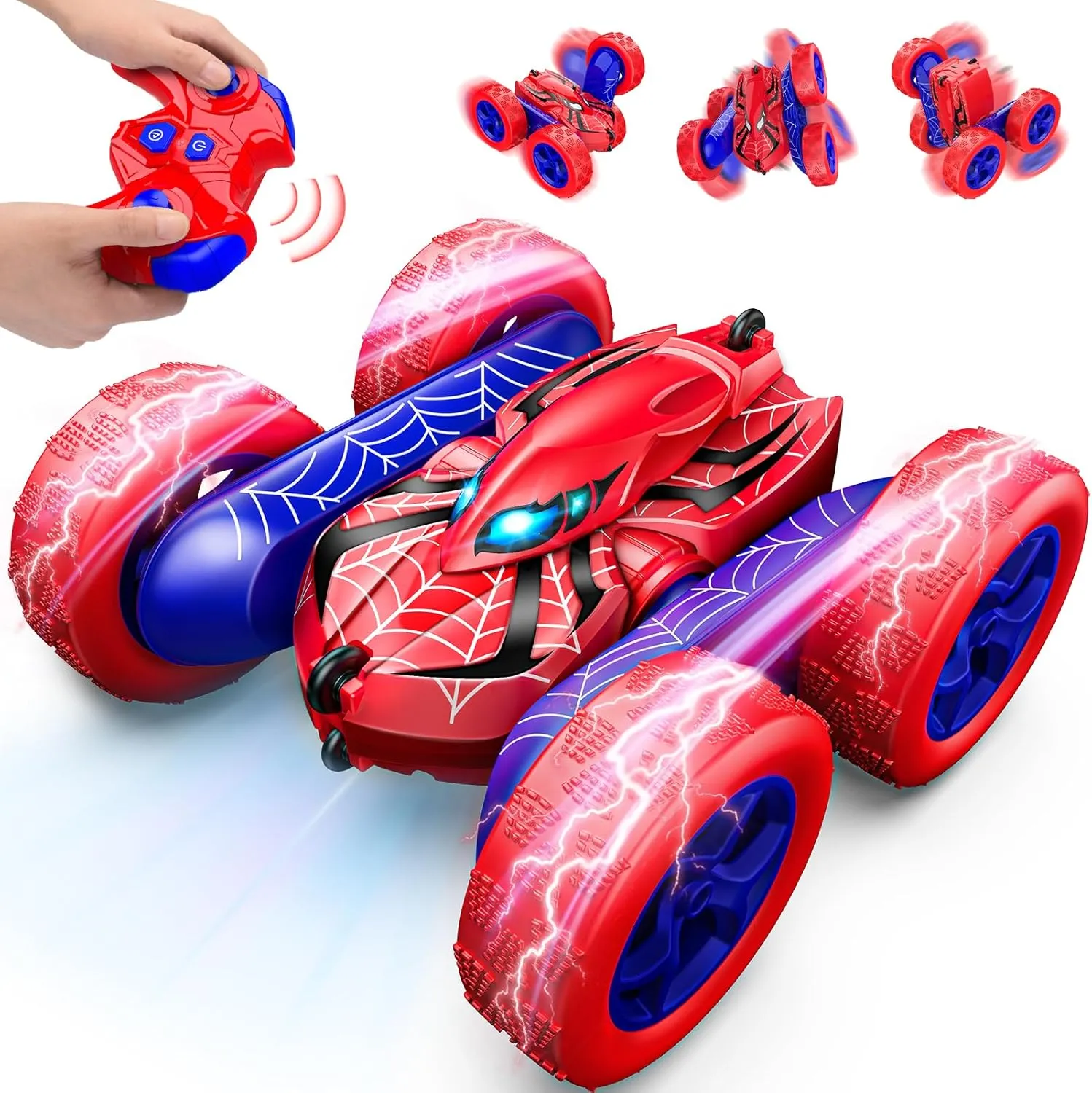 RC Car Toys for 3 4 5 6 7 8 9 10 Year Old Boys,Double Sided 360° Flip 4WD Remote Control Car 2.4GHz Electric Rechargeable Toys for Ages 4-6 5-7 for Birthday Halloween Christmas Easter Basket Stuffers