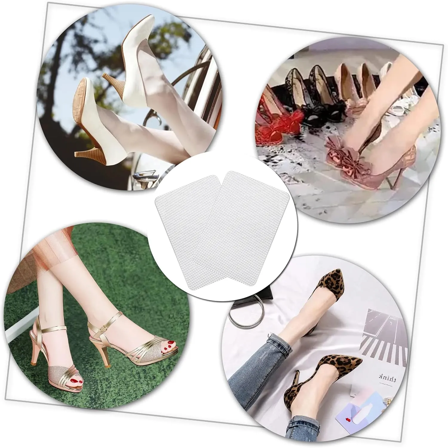 Red Bottom Shoe Protector Compatible with Christian Louboutin Shoes,Self-Adhesive Sole Guard to Protect & Restore Shoe Bottoms,Anti-Slip,Restores & Protects Soles(6"x4" Clear 3Pairs)