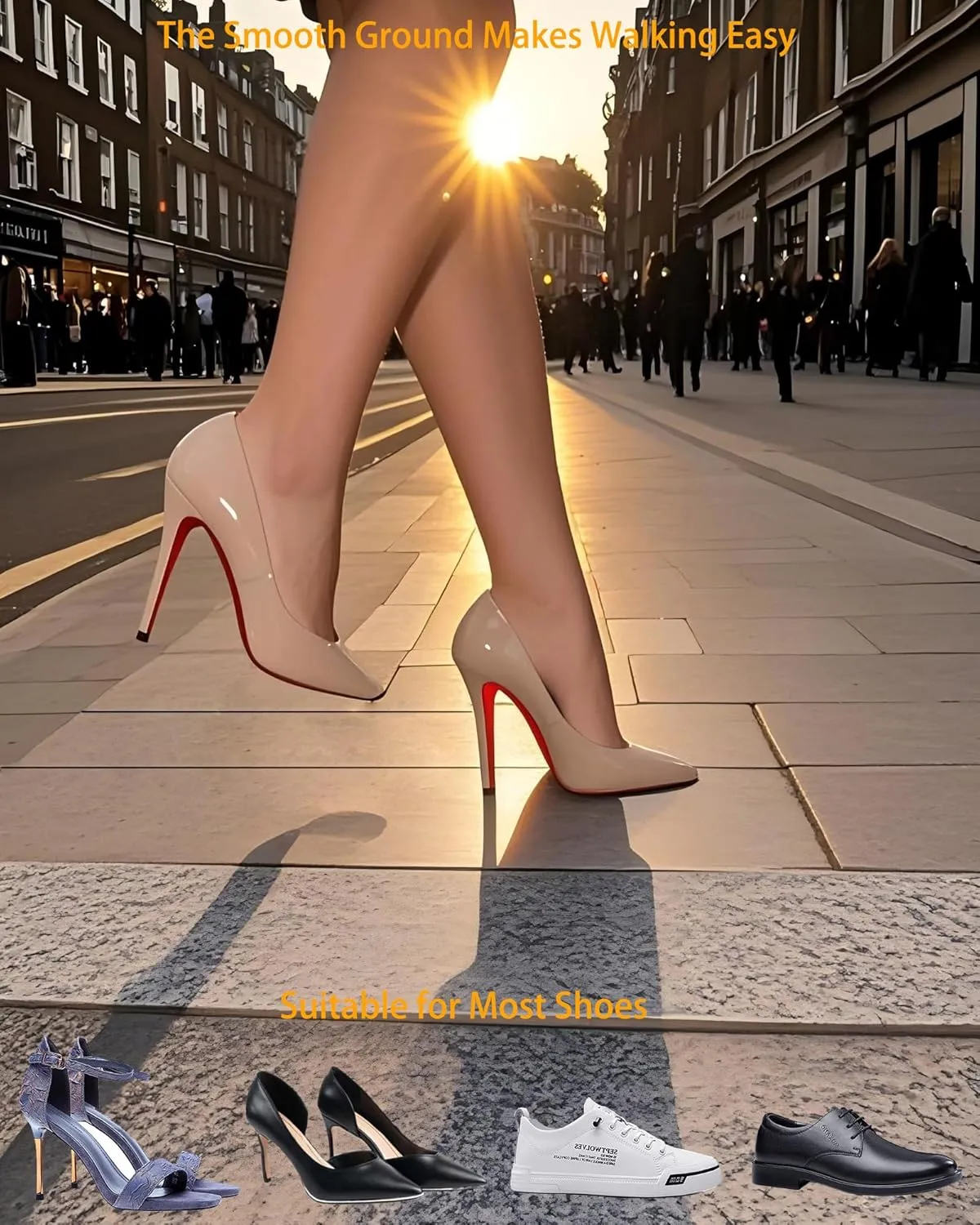 Red Bottom Shoe Sole Protector,Sole Guard - Non-Slip Shoe Pads | Perfect Match for Christian Louboutin Heels | Smooth Surface Traction | Scratch Prevention(4.5 in*40 in Mirror Red)