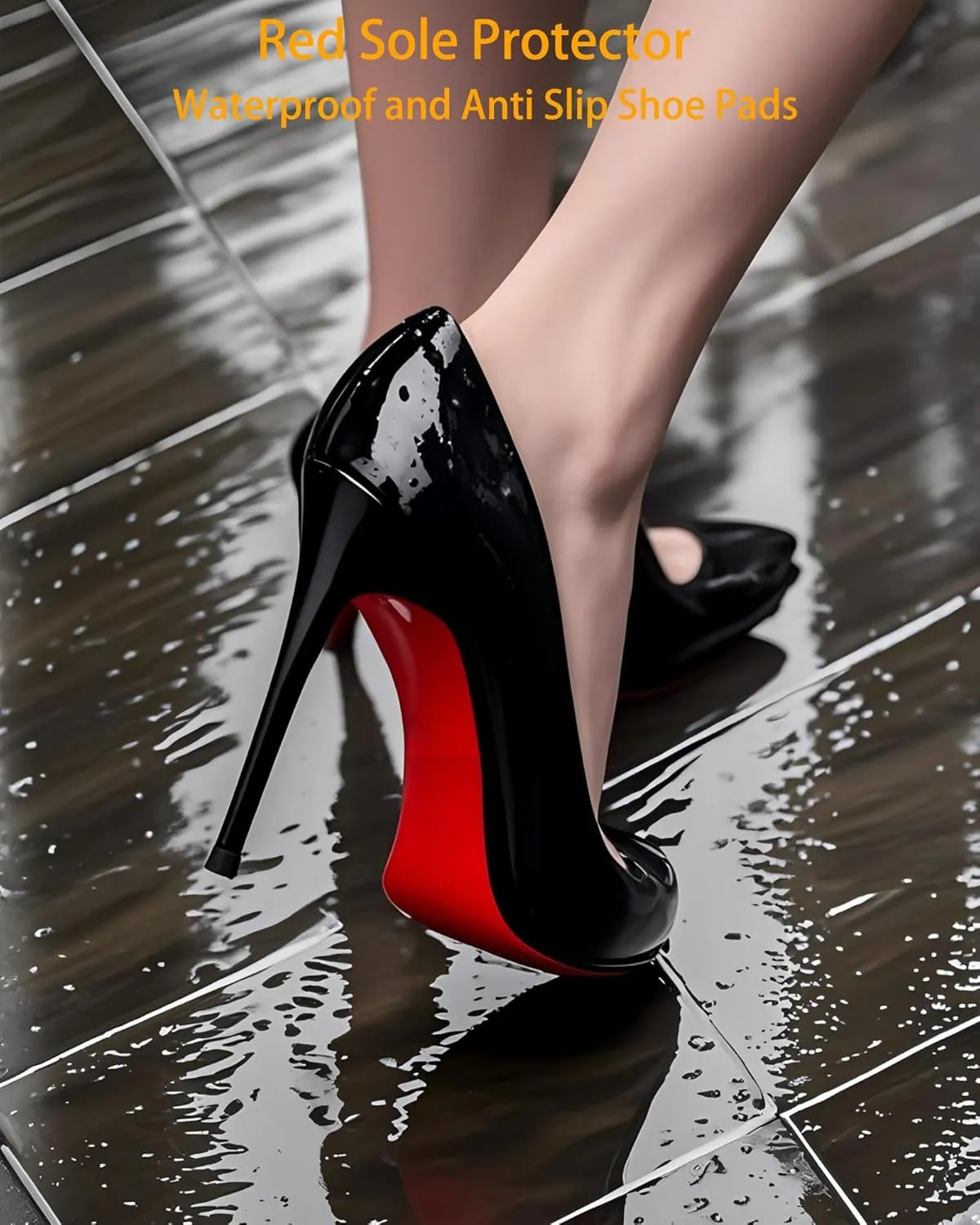 Red Bottom Shoe Sole Protector,Sole Guard - Non-Slip Shoe Pads | Perfect Match for Christian Louboutin Heels | Smooth Surface Traction | Scratch Prevention(4.5 in*40 in Mirror Red)