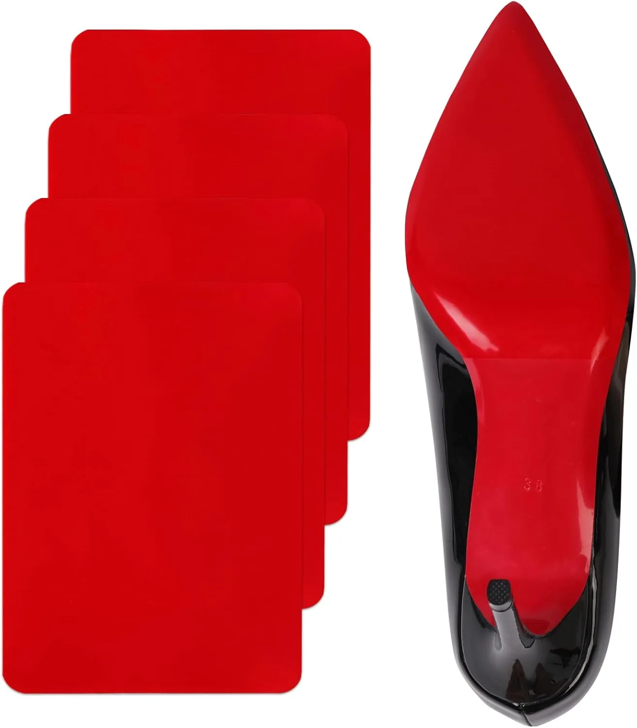 Red Bottoms Shoe Sole Protector, 4 Pcs Self-Adhesive Shoe Bottom Protector for Christian Louboutin High Heels, Shoe Sole Protector Replacement for Louboutin Shoes